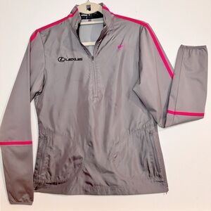 ⛳️ Nike Golf Women's Utility Windbreaker Rain Jacket in Gray and Pink Small